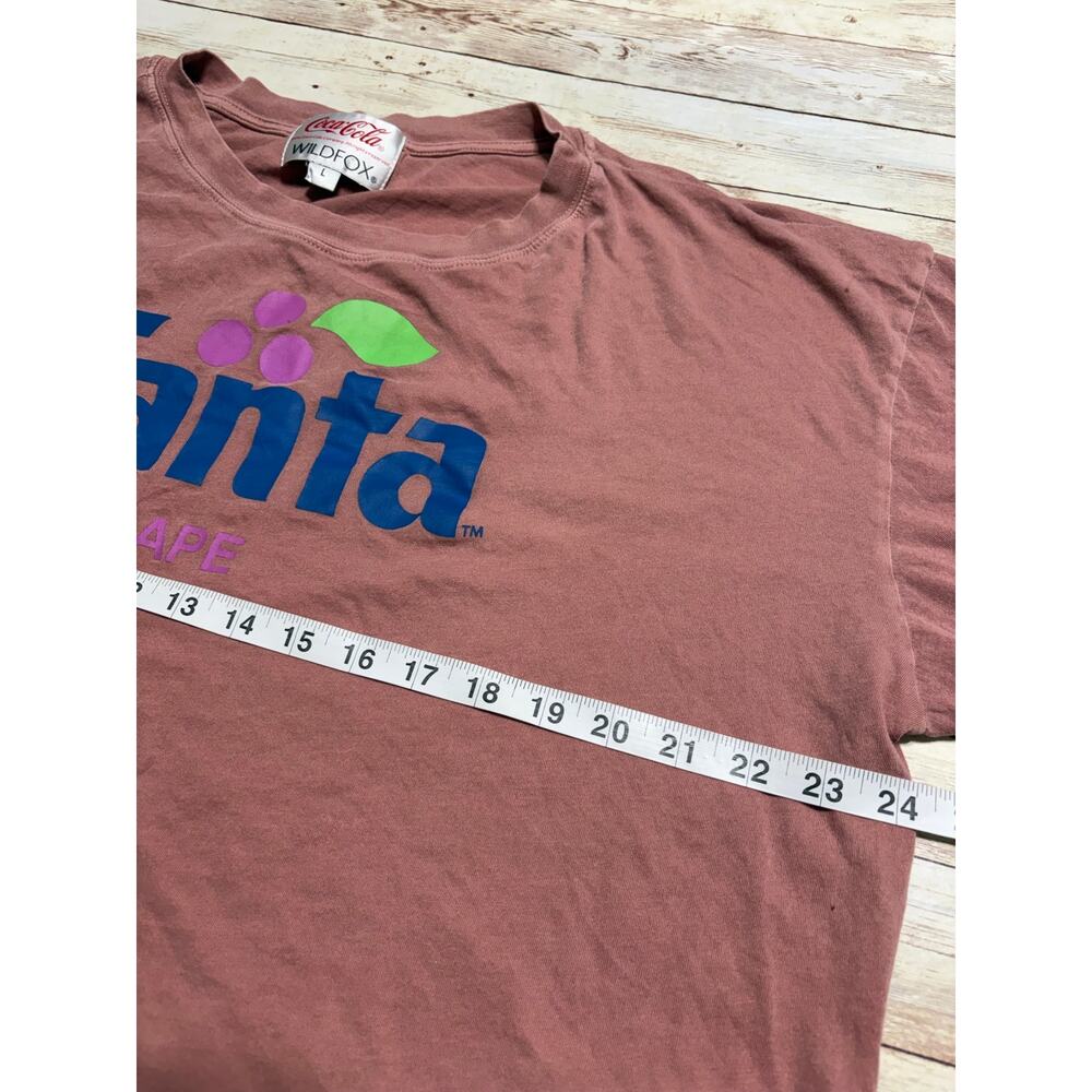 Wild Fox Coca Cola Fanta Cropped T-shirt Oversized Size Large Grape Boxy Cotton - Picture 7 of 7